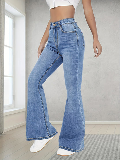 High-Waisted Flared Jeans