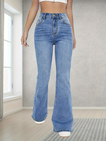 High-Waisted Flared Jeans