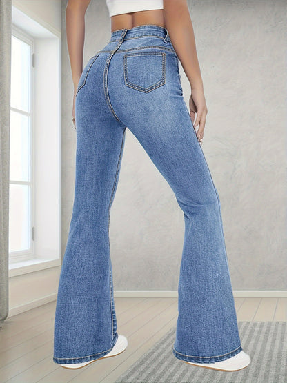 High-Waisted Flared Jeans